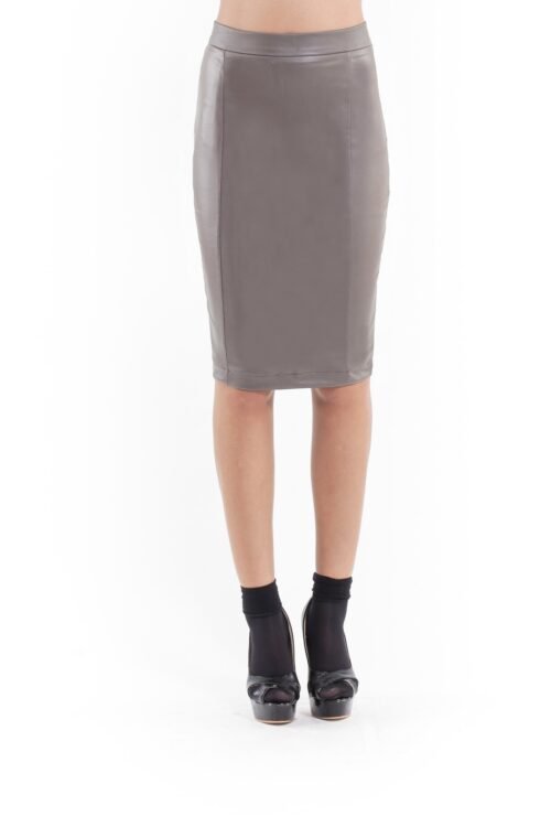 Faux Leather Pencil Skirt olive