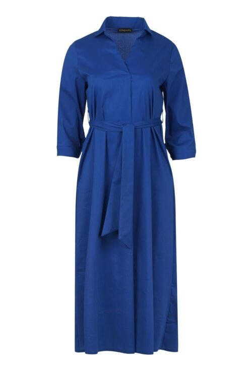Royal Blue Midi Dress with Belt