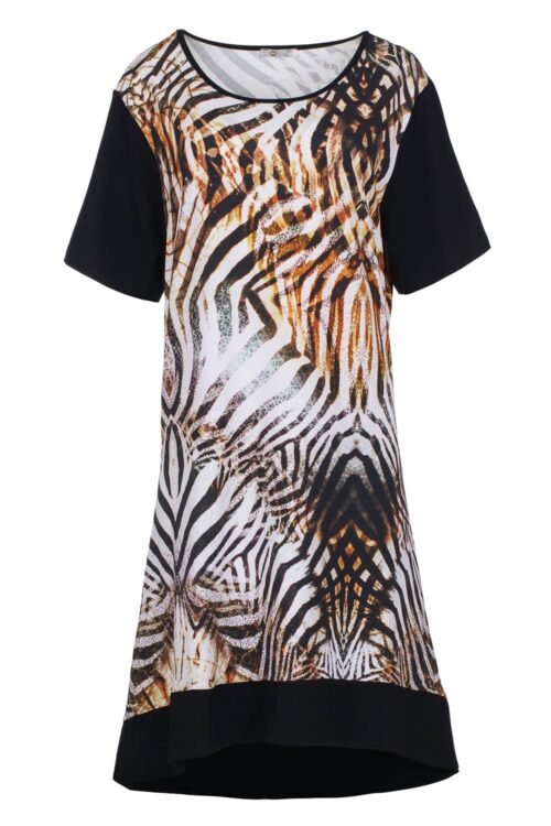 Short Sleeve Tiger Print Dress