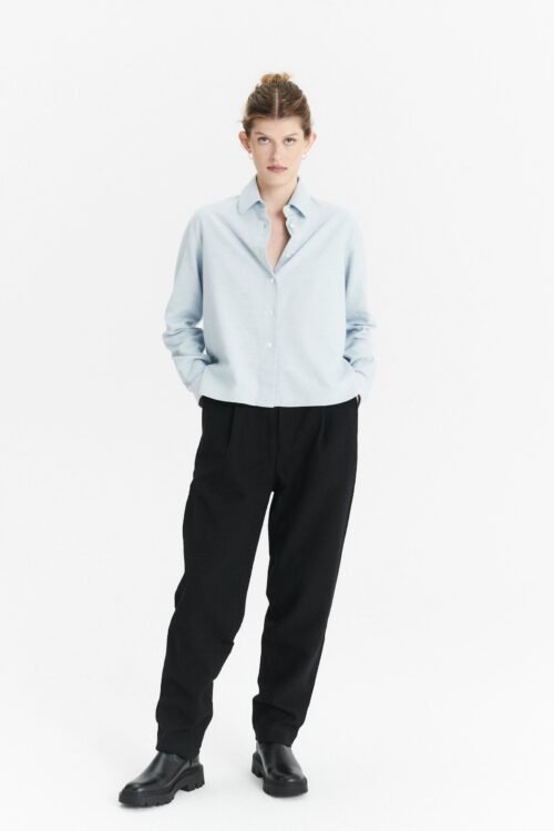 Relaxed Cropped Blouse in Double Brushed Utterly Soft Flannel