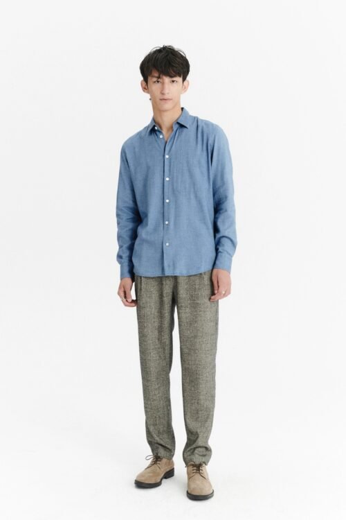 Feel Good Shirt in a Blue Utterly Soft and Silky Lyocell and Cotton Flannel