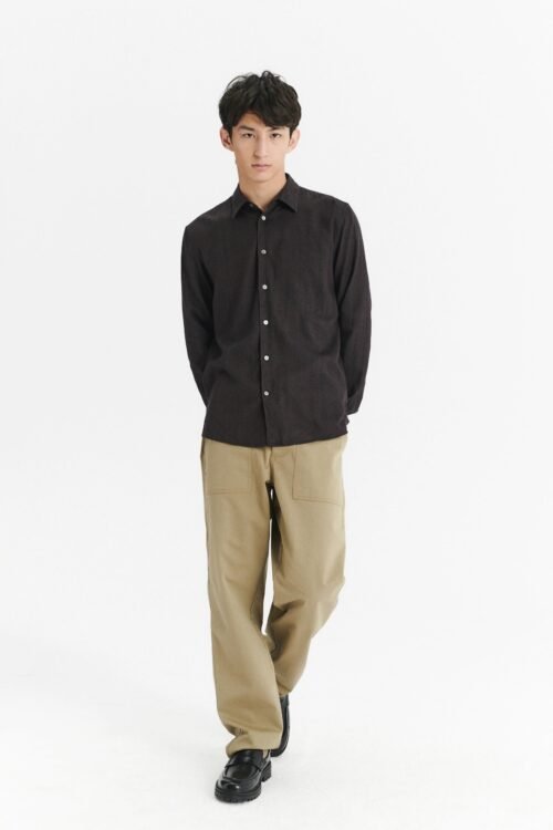 Feel Good Shirt in a Brown Soft and Silky Lyocell and Cotton Flannel from Albini
