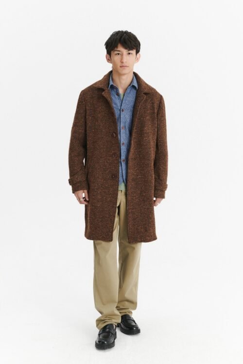 Winter Coat in Brown Italian Virgin Wool with MEIDA Thermo Insulation
