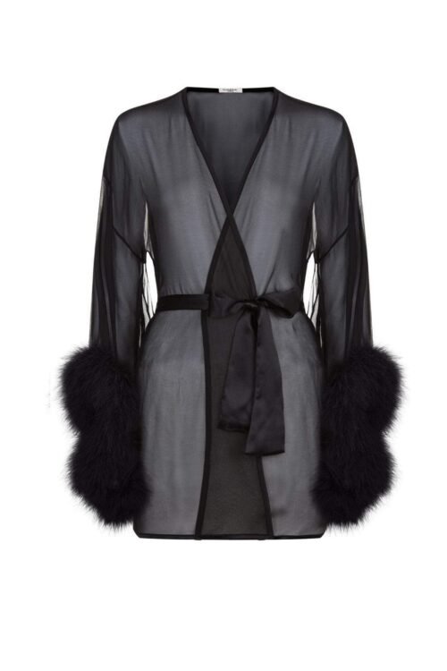 Diana Silk and Marabou Feather Robe