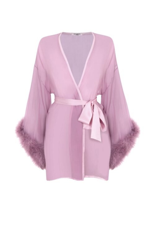 Diana Silk and Marabou Feather Robe
