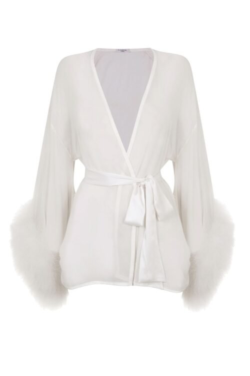 Diana Silk and Marabou Feather Robe