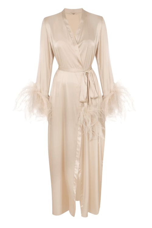 Camille Feather Trim Robe