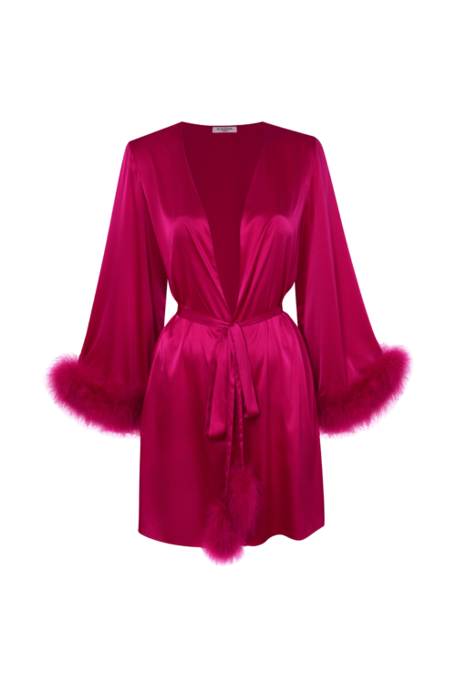 Kitty Silk and Feather Robe