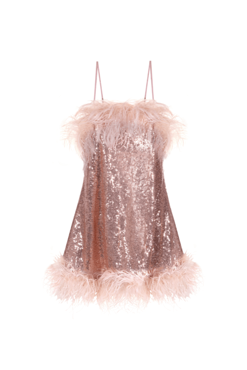 Seraphina Sequin and Feather Babydoll