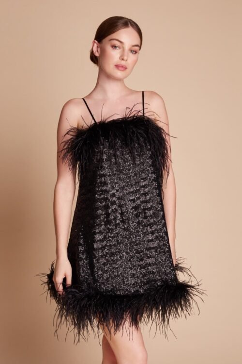 Seraphina Sequin and Feather Babydoll