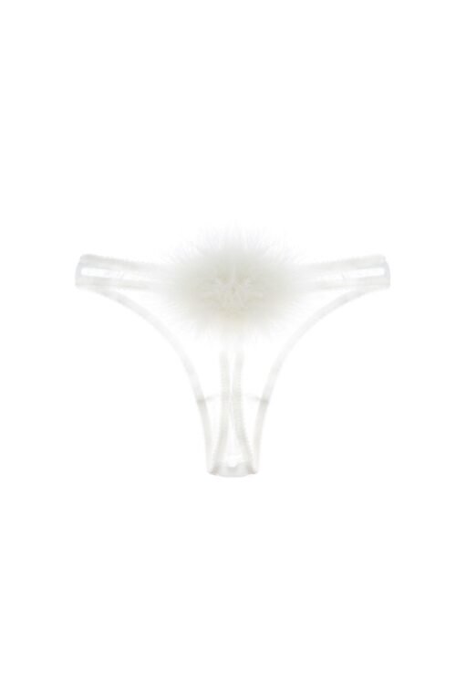 Diana Silk and Marabou Feather Pom Pom Thong