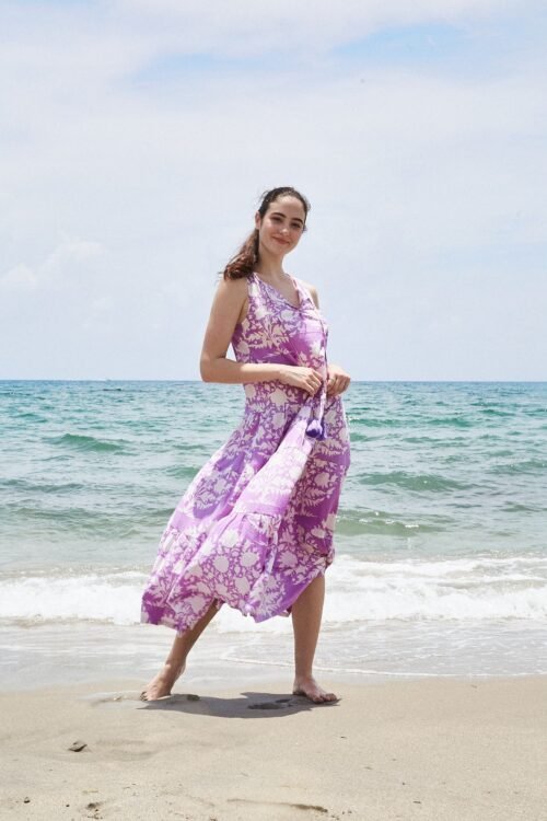 Relax Long Dress with Tassels | Tree of Life Lavender